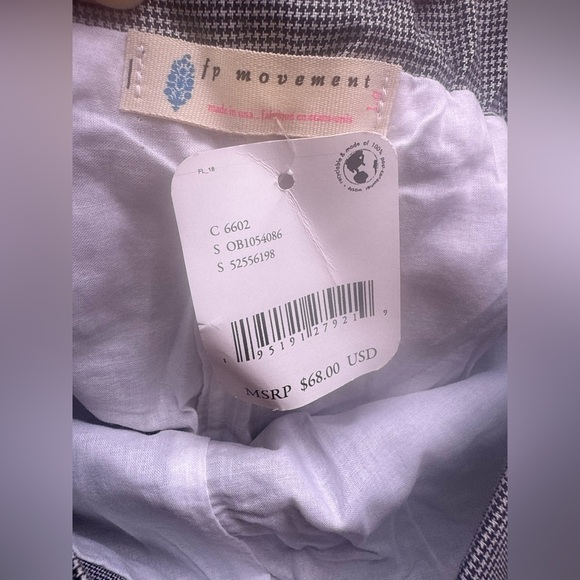 FP Movement Free People NWT Black Side Wrap Houndstooth Print Skort L - Picture 13 of 16